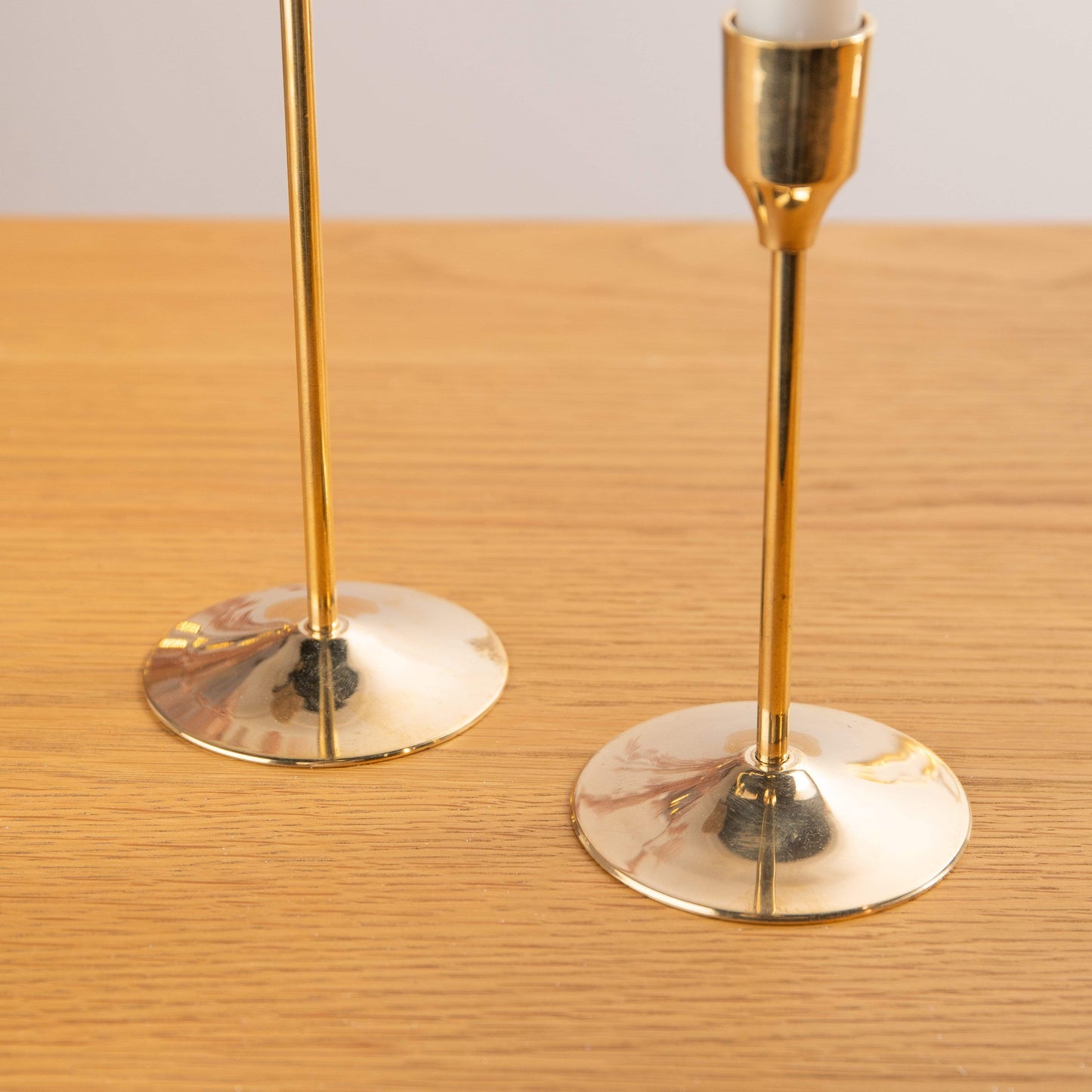 Christmas  -  Medium Brass Gold Candlestick - 20cm  -  60000547