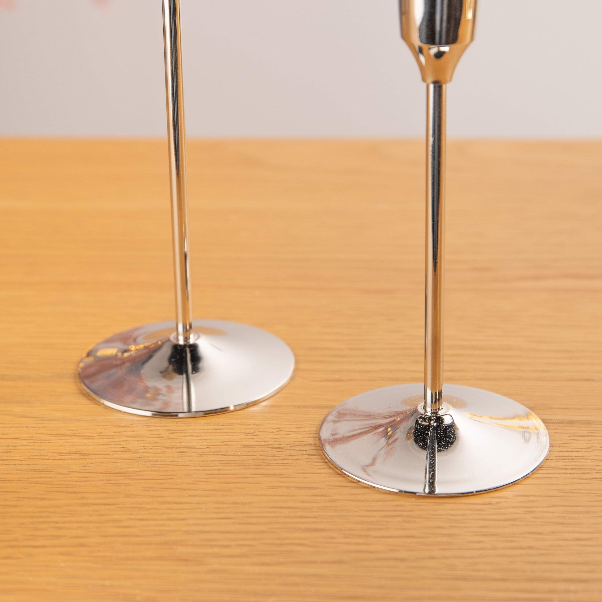 Christmas  -  Medium Brass Silver Candlestick - 20cm  -  60000545