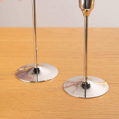 Christmas  -  Medium Brass Silver Candlestick - 20cm  -  60000545