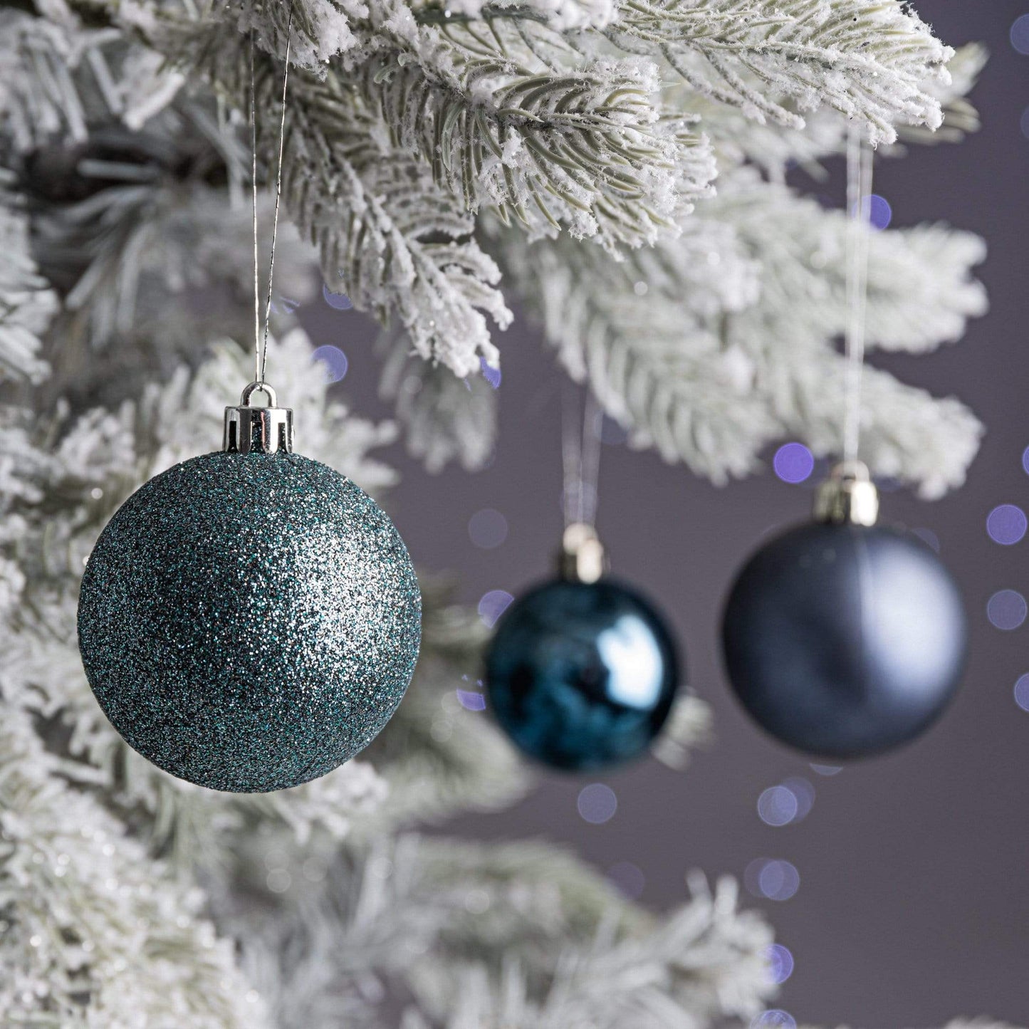 Christmas  -  Midnight Blue Shatterproof Shiny, Matt & Glitter Baubles - 10 pack  -  50138036
