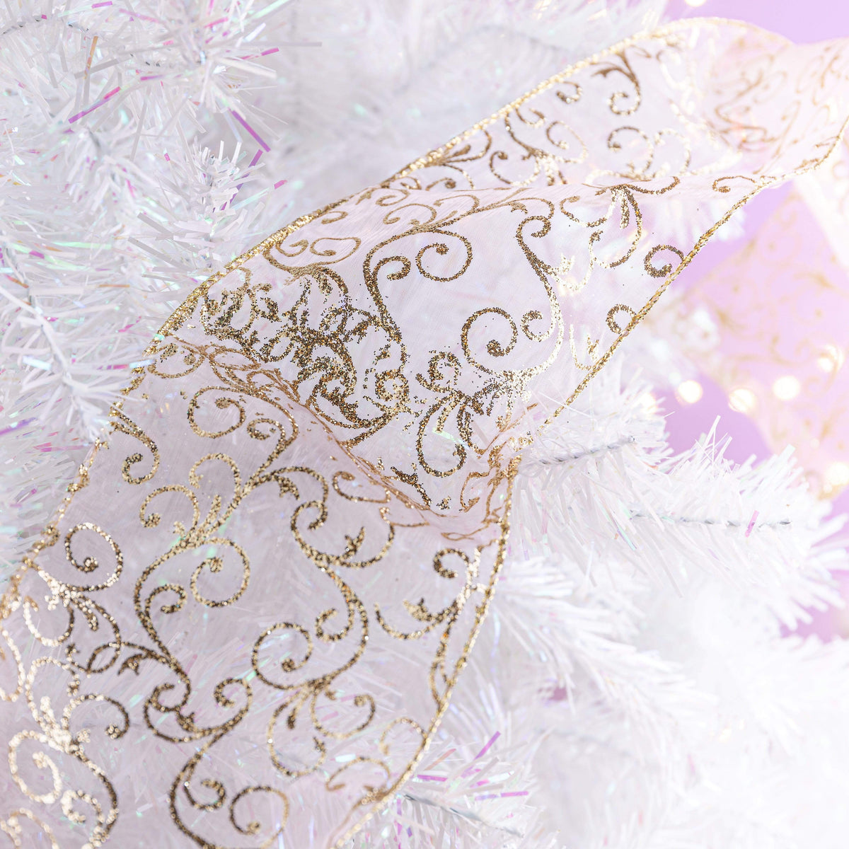 Christmas  -  Pink Sequin Polyester and Wire Roll of Ribbon - 2.7m  -  60000520