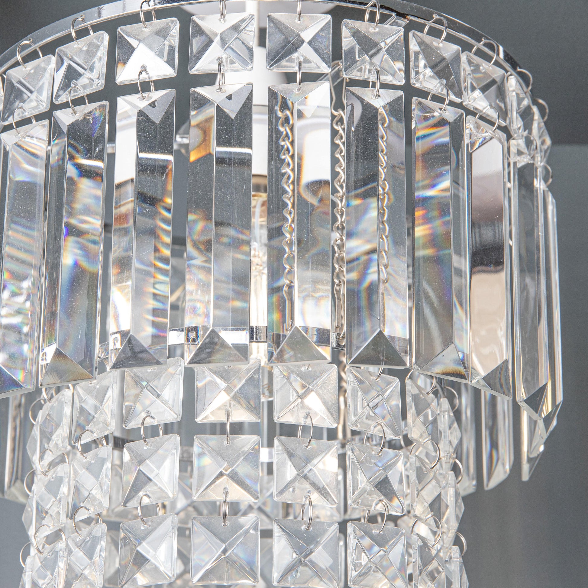 Lights  -  Kyla Polished Chrome & Glass Pendant Light Shade  -  50139670