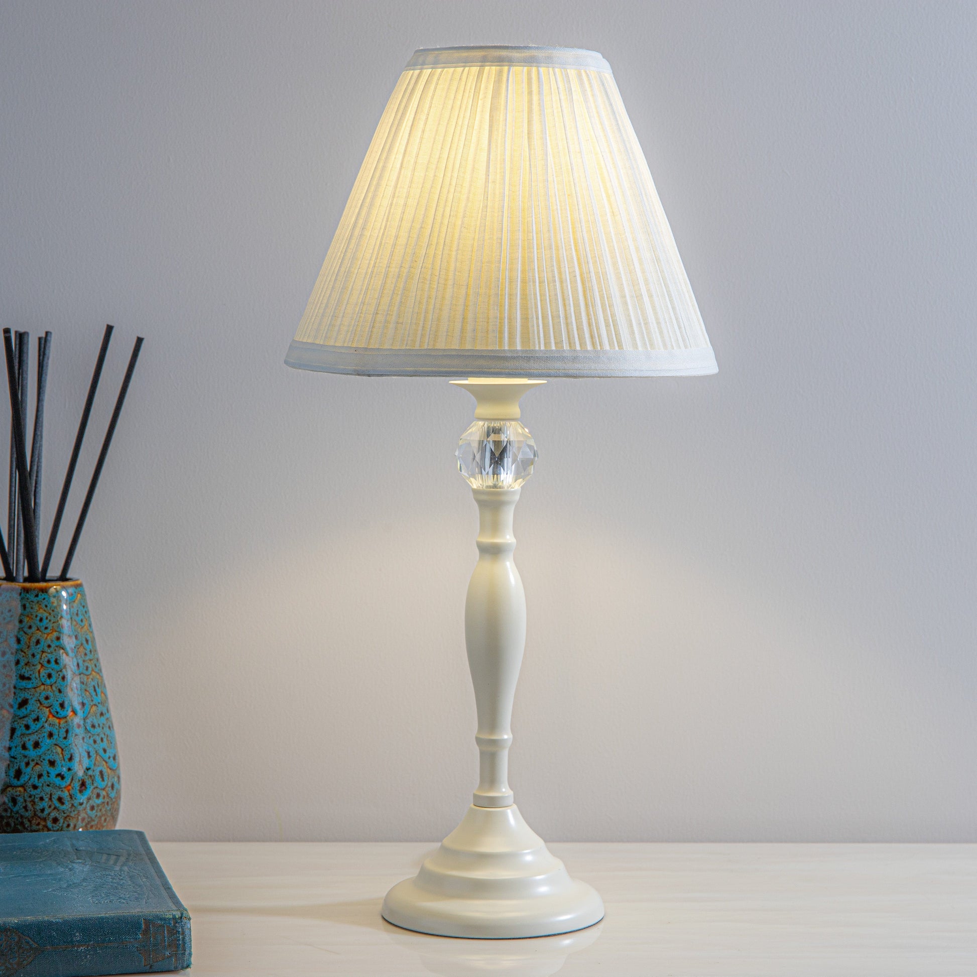 Lights  -  Laura Ashley Cream Ellis Table Lamp With Ivory Shade  -  60001627
