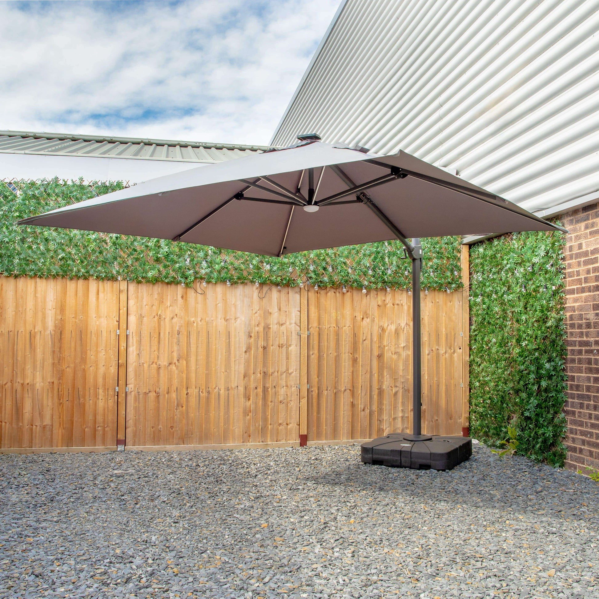 Gardening  -  Rome Deluxe Led Lights Parasol - 3 Metre  -  50154934