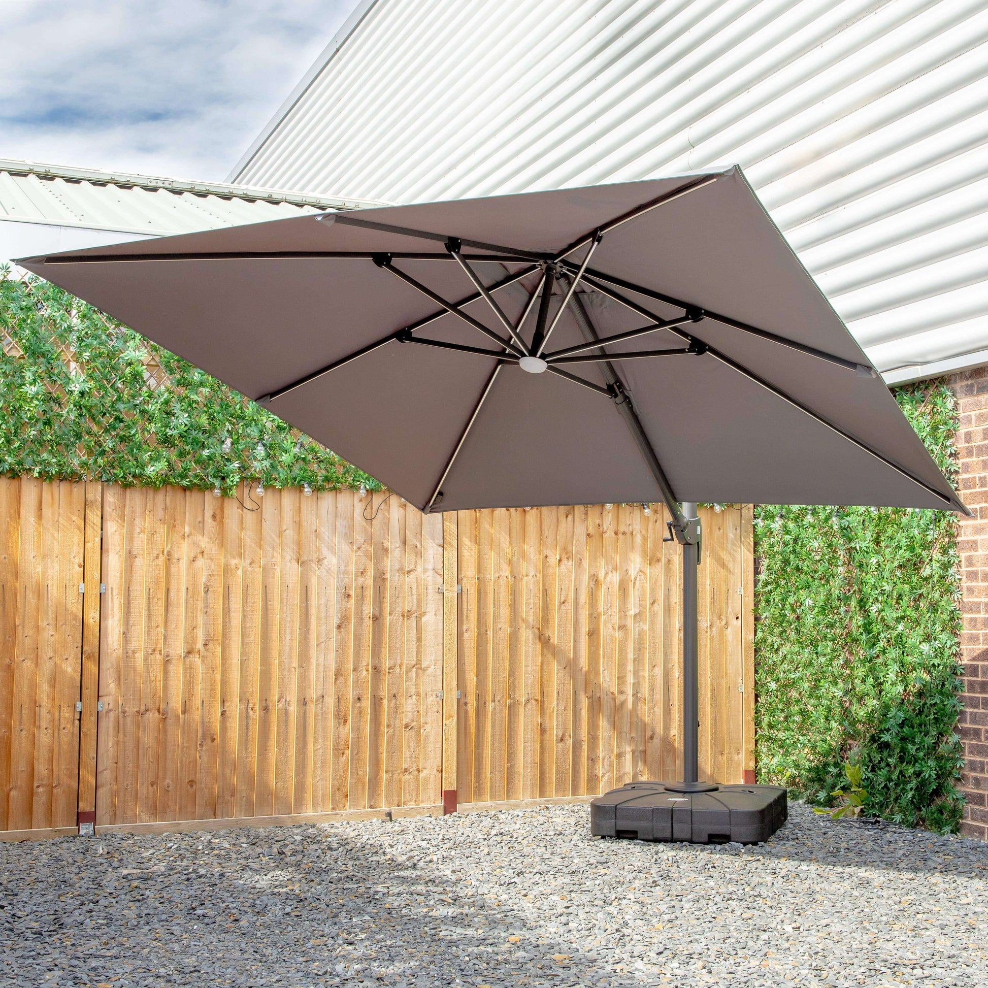 Gardening  -  Rome Deluxe Led Lights Parasol - 3 Metre  -  50154934