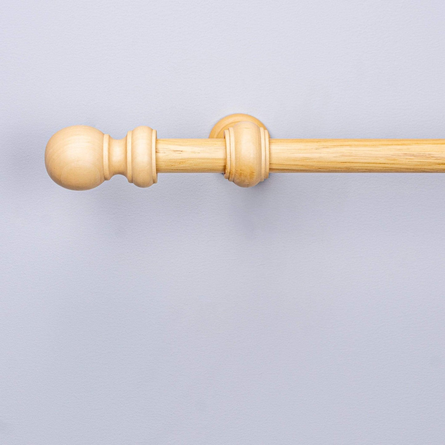 Homeware  -  Light Ash Wooden Pole With Ball Finial  - 