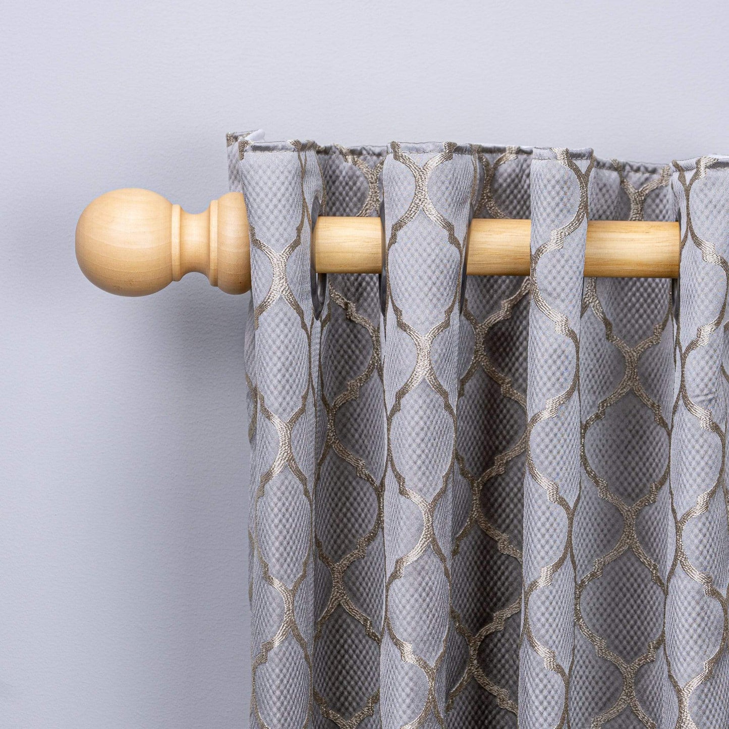 Homeware  -  Light Ash Wooden Pole With Ball Finial  - 