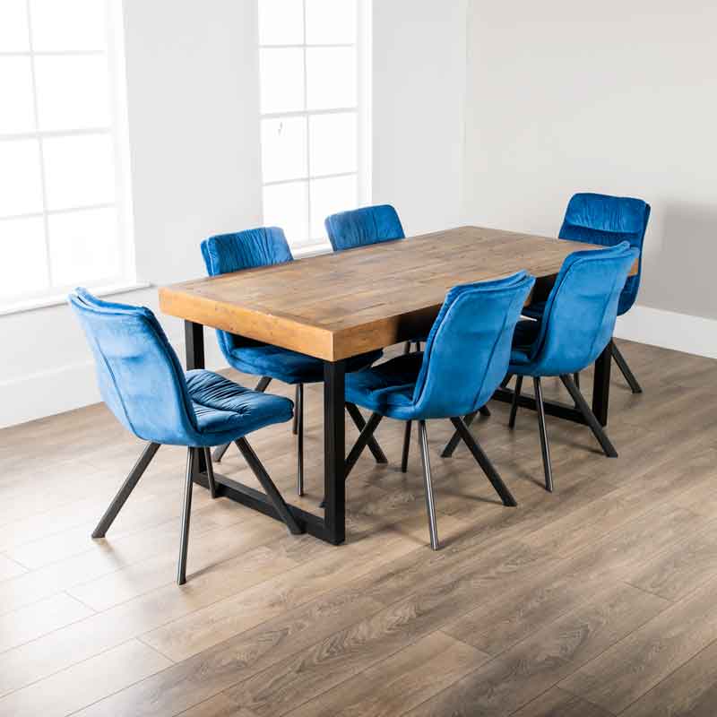 Furniture  -  Lincoln Extending Table with Aspen Blue Chairs - Multiple Configuration  - 