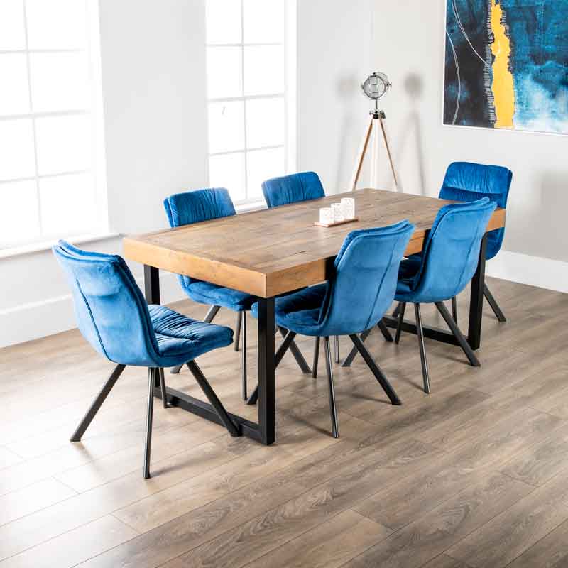 Furniture  -  Lincoln Extending Table with Aspen Blue Chairs - Multiple Configuration  - 