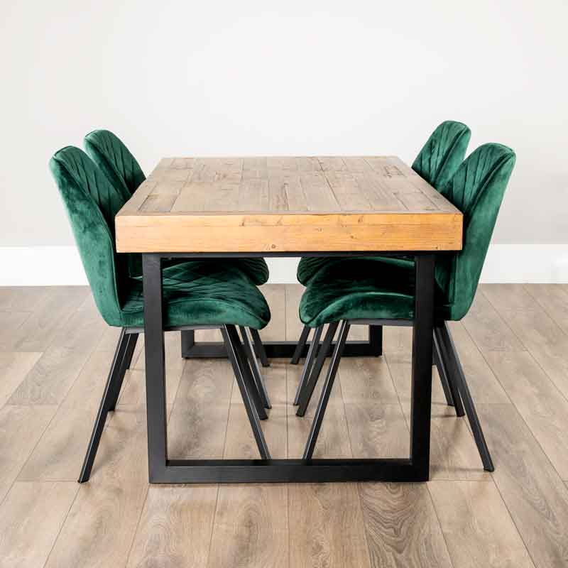 Furniture  -  Lincoln Extending Table with 4 Vancouver Emerald Chairs  -  60005959