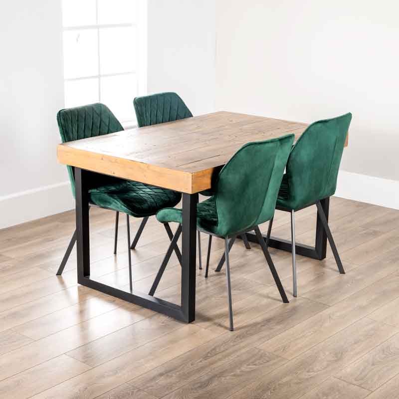 Furniture  -  Lincoln Extending Table with 4 Vancouver Emerald Chairs  -  60005959
