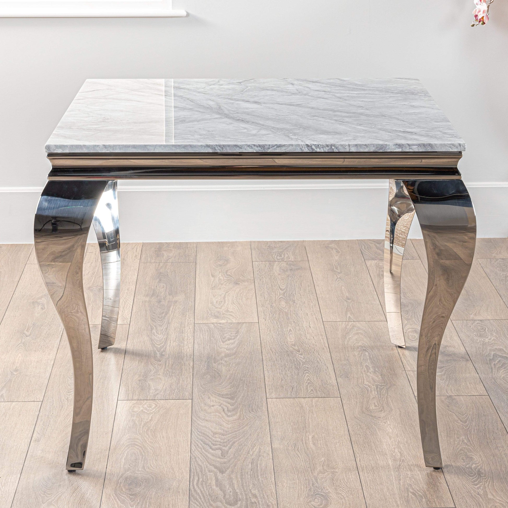 Square Louis Marble Dining Table Set And Palermo Chairs