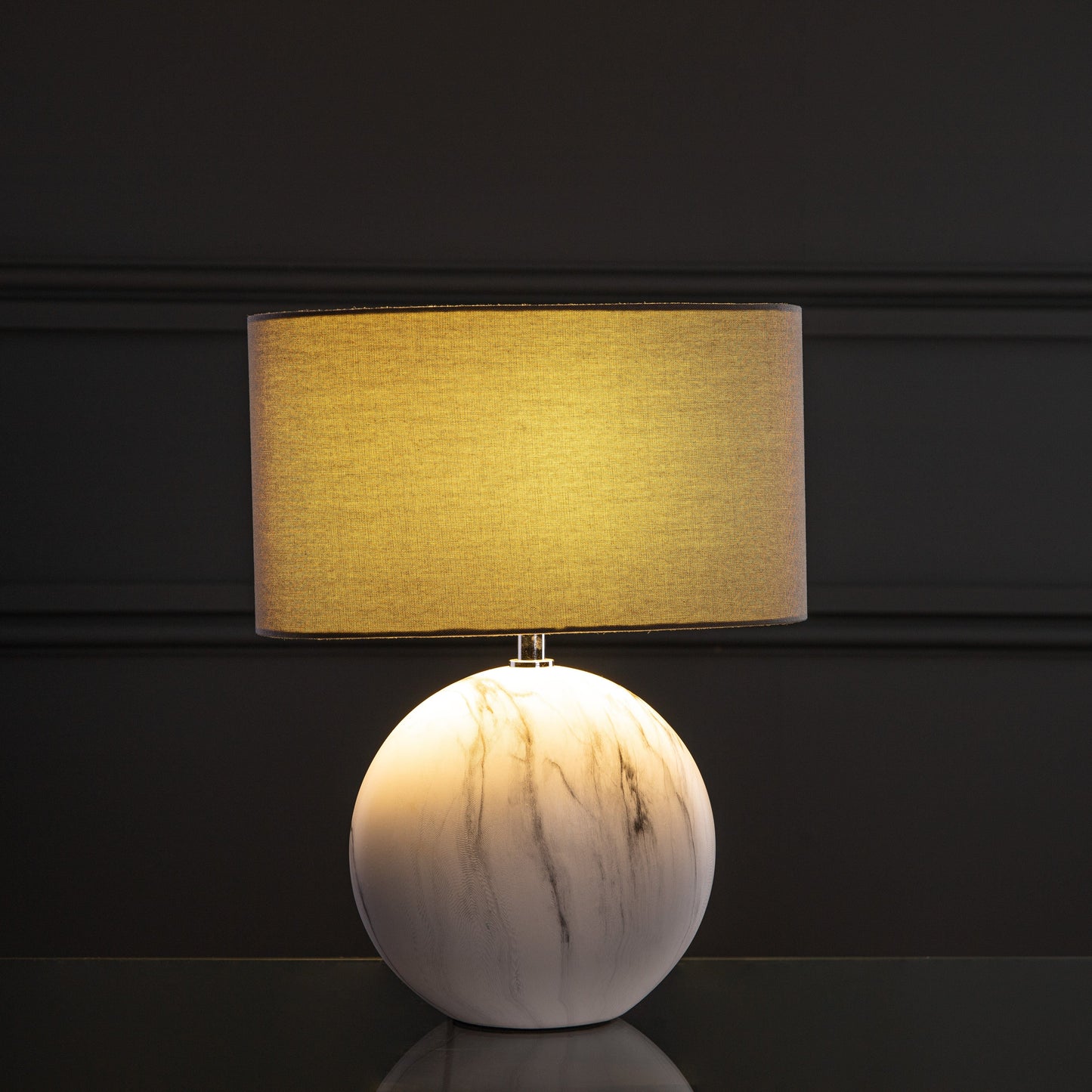 Lights  -  Marble Effect Ceramic Table Lamp  -  50150497