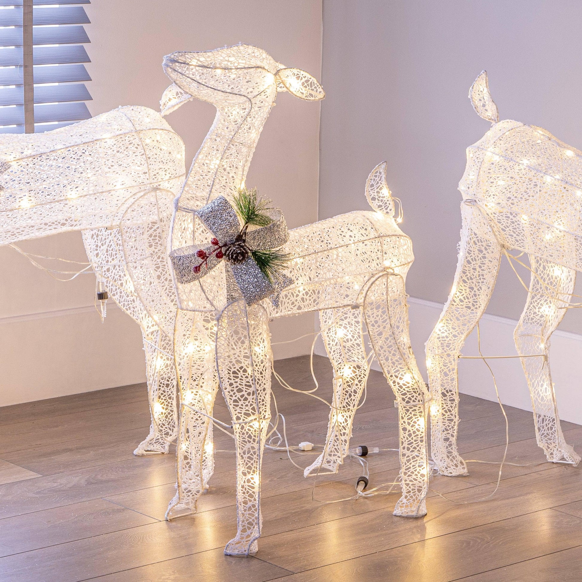 Christmas  -  LED Deer Family with Festive Bows  -  60000942