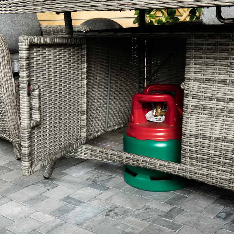 Gardening  -  Weatherking Monte Carlo 6 Seater Oval Firepit Garden Set  -  60006168
