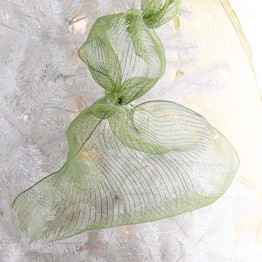 Christmas  -  Soft Green Mesh Roll of Ribbon - 10m (33ft)  -  60000938