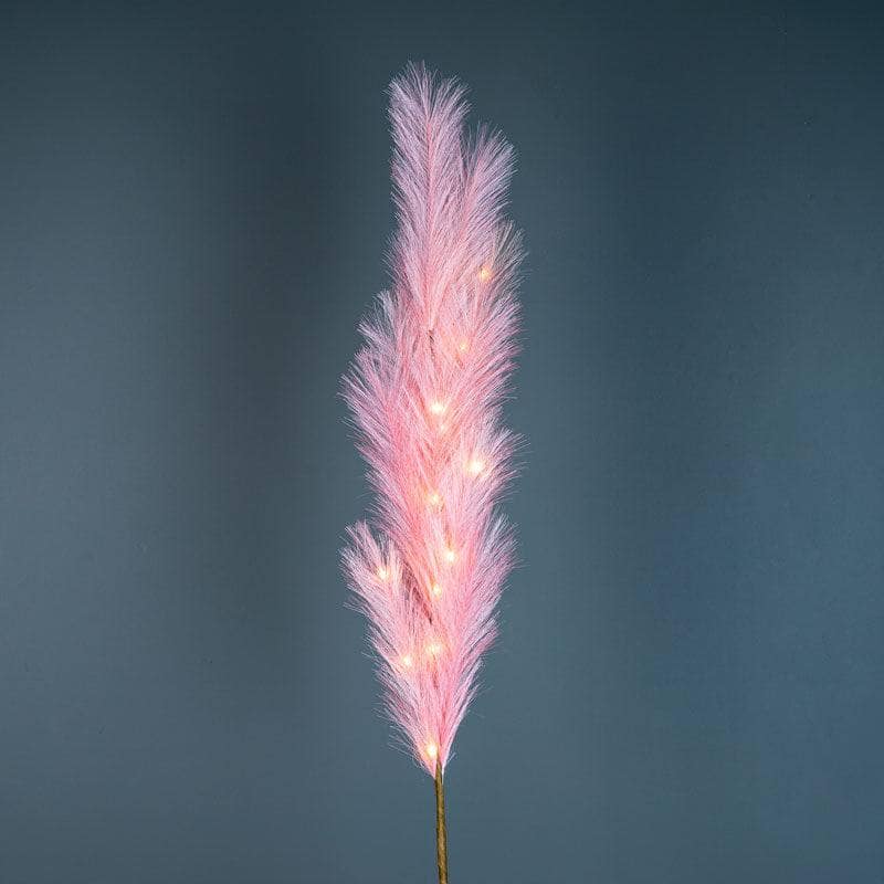 Gardening  -  Light Pink Micro LED Plume Stem Decoration - 120cm  -  60002617
