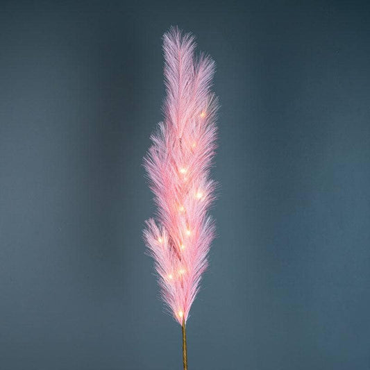 Gardening  -  Light Pink Micro LED Plume Stem Decoration - 120cm  -  60002617