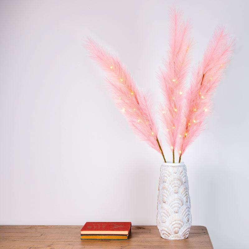 Gardening  -  Light Pink Micro LED Plume Stem Decoration - 120cm  -  60002617