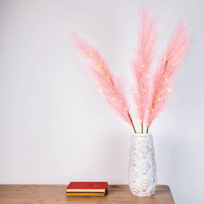 Gardening  -  Light Pink Micro LED Plume Stem Decoration - 120cm  -  60002617