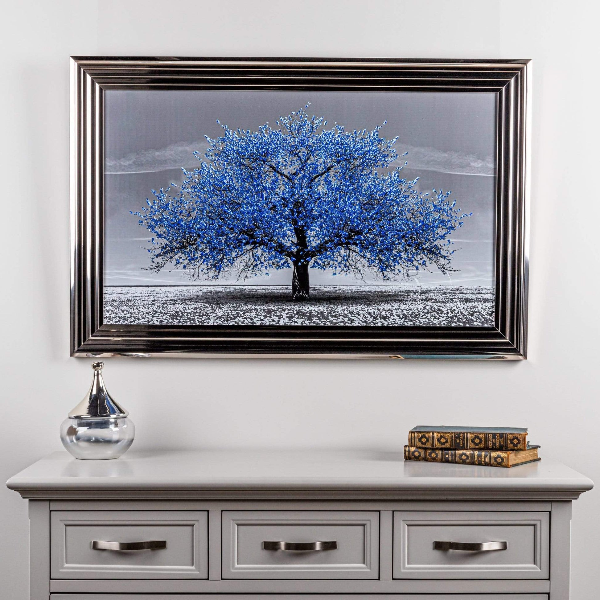 Pictures  -  Navy Cherry Tree Framed Picture  -  50152124
