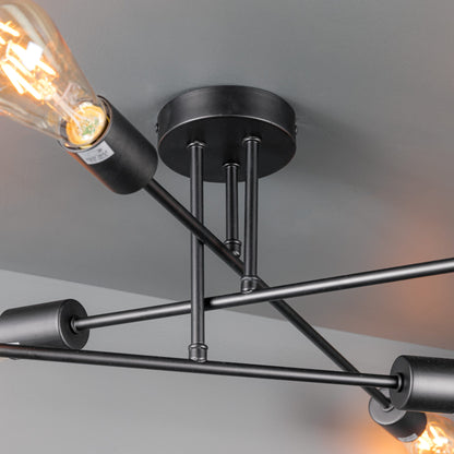 Lights  -  Neve Matt Black Flush 6 Light - Nev6422  -  60001653