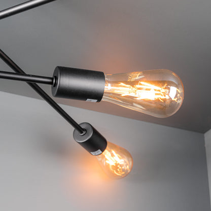 Lights  -  Neve Matt Black Flush 6 Light - Nev6422  -  60001653