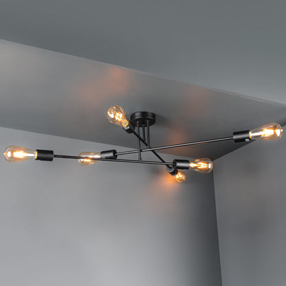 Lights  -  Neve Matt Black Flush 6 Light - Nev6422  -  60001653