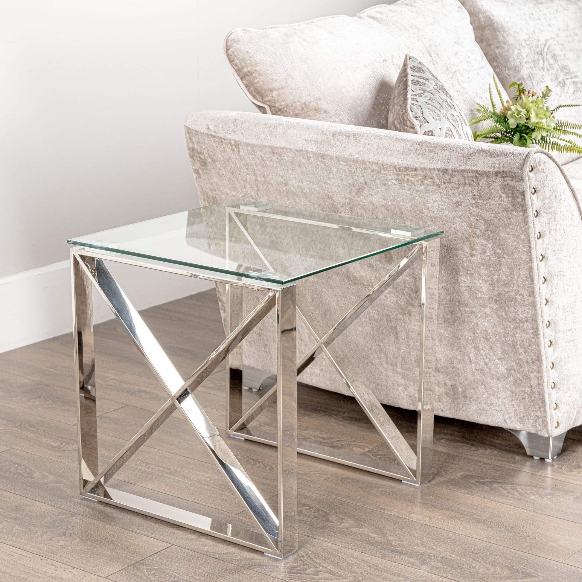Furniture  -  New York Stainless Steel Lamp Table  -  50152286
