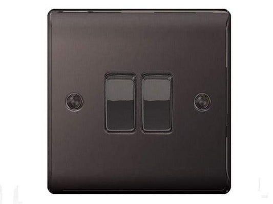DIY  -  Nexus Metal Black Nickel Double Switch  -  50110555