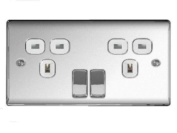 DIY  -  Nexus Metal Chrome Double Switch Socket  -  50110601