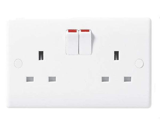 DIY  -  Nexus Moulded White Double Switched Socket  -  50110719