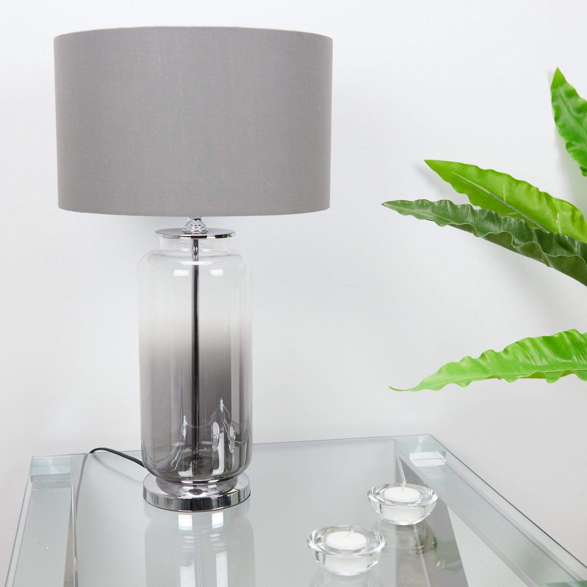 Lights  -  Pacific Lifestyle Grey Ombre Glass Table Lamp  -  50131967