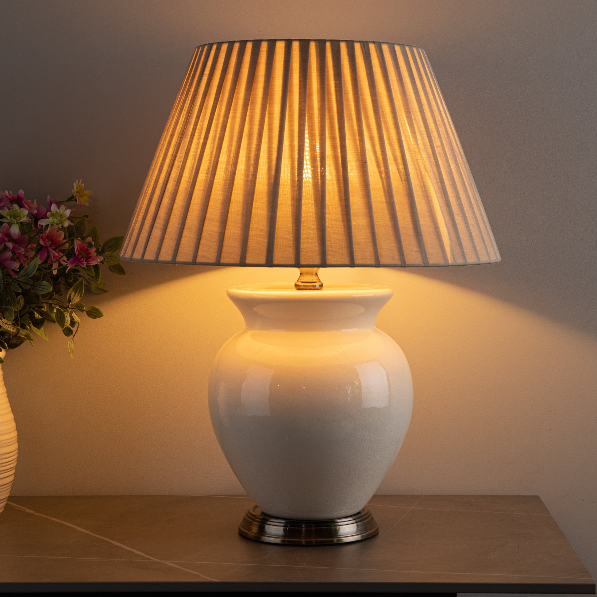 Lights  -  Pacific Lifestyle Ivory Ceramic Table Lamp  -  50105654
