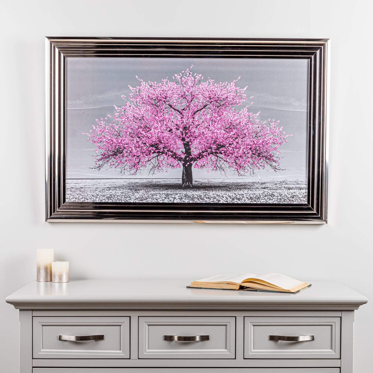 Pictures  -  Pink Cherry Tree Framed Picture 114Cm X 74Cm  -  50152122