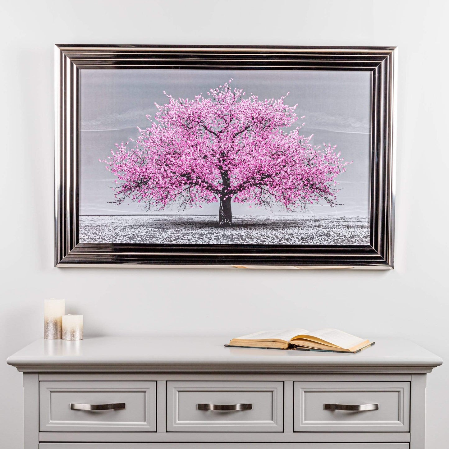 Pictures  -  Pink Cherry Tree Framed Picture 114Cm X 74Cm  -  50152122