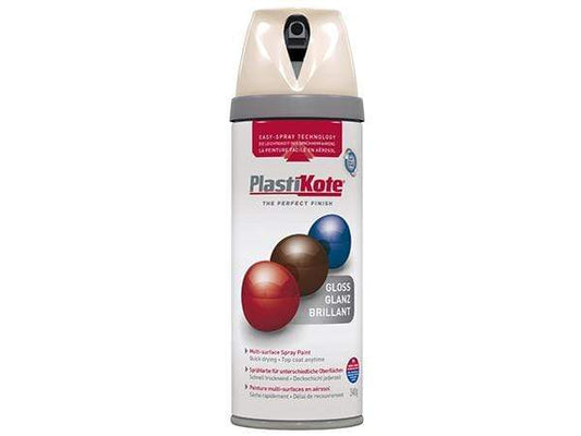 Paint  -  Plastikote Twist And Spray Gloss Antique White Paint  -  50090922