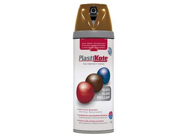 Paint  -  Plastikote Twist And Spray Gloss Chestnut Brown Paint  -  50090933