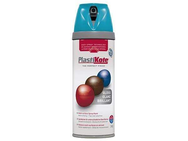 Paint  -  Plastikote Twist And Spray Gloss Mediterranian Blue Paint  -  50090955