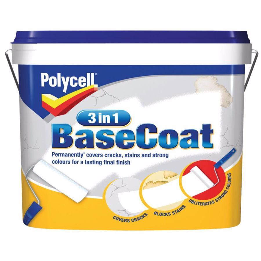 Paint  -  Polycell 3 In 1 White Matt Basecoat  - 