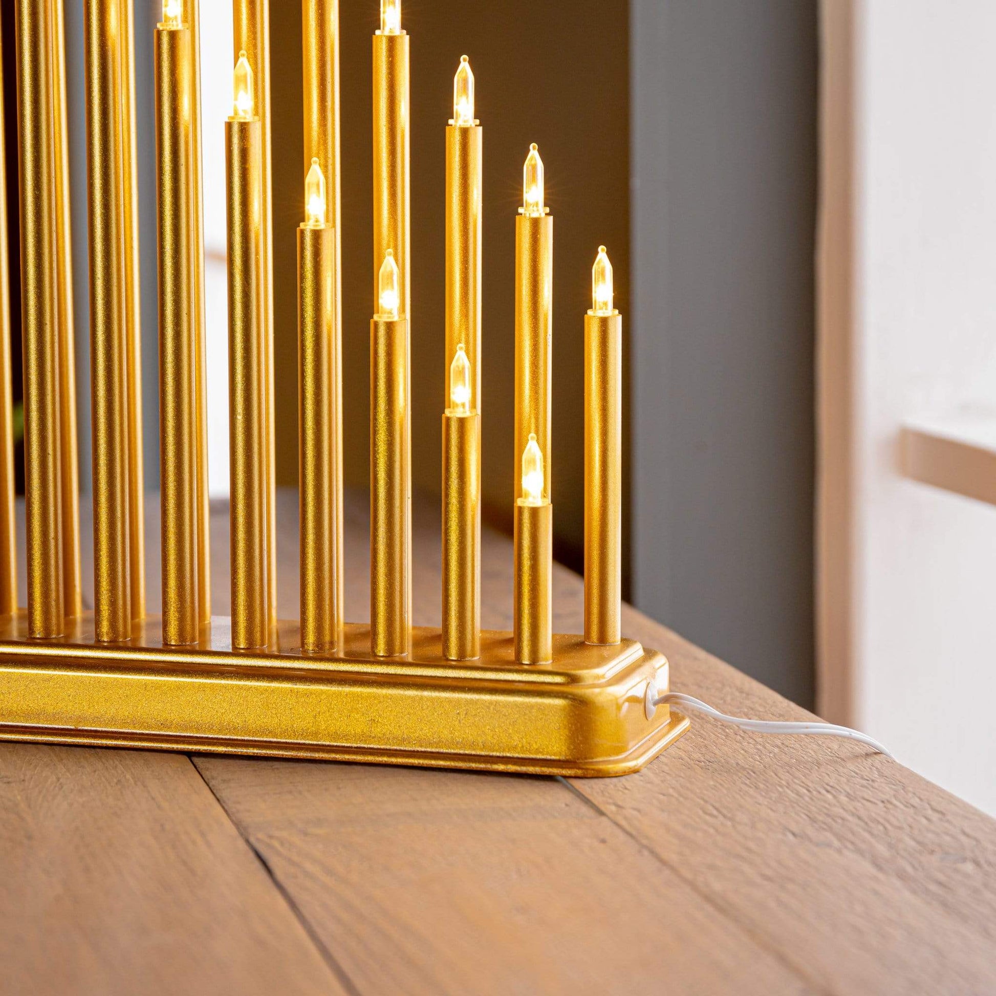 Gold Christmas Candle Bridge 36cm Taskers Online Store, Liverpool