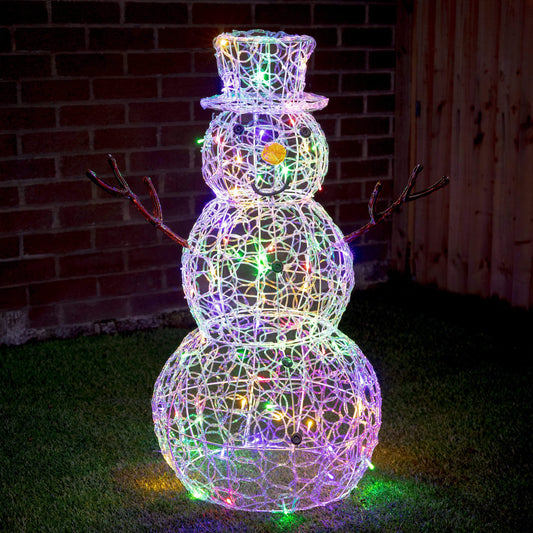 Christmas  -  90cm Multicoloured LED Acrylic Snowman  -  50154184