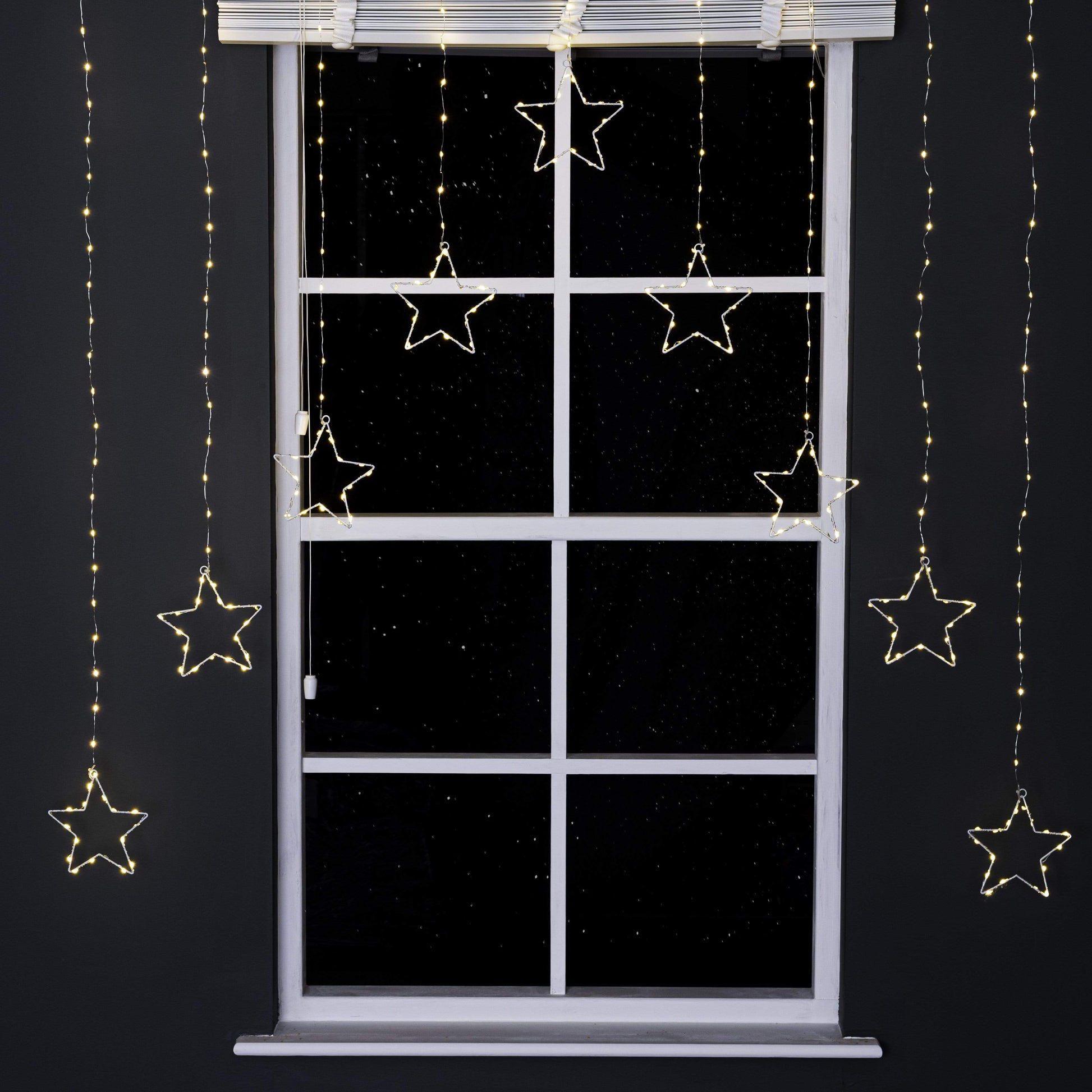 Christmas  -  Warm White Christmas Star Curtain Lights - 1.2m  -  50153722