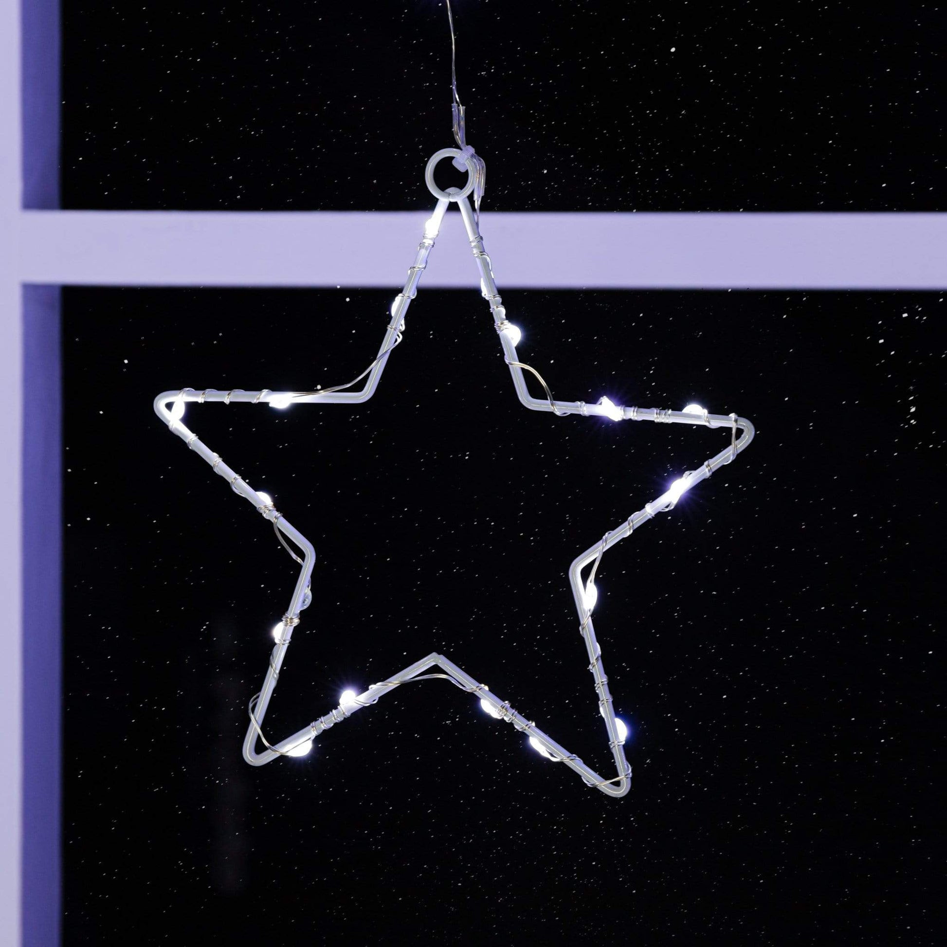 Christmas  -  Cool White Christmas Star Curtain Lights - 1.2m  -  50153723