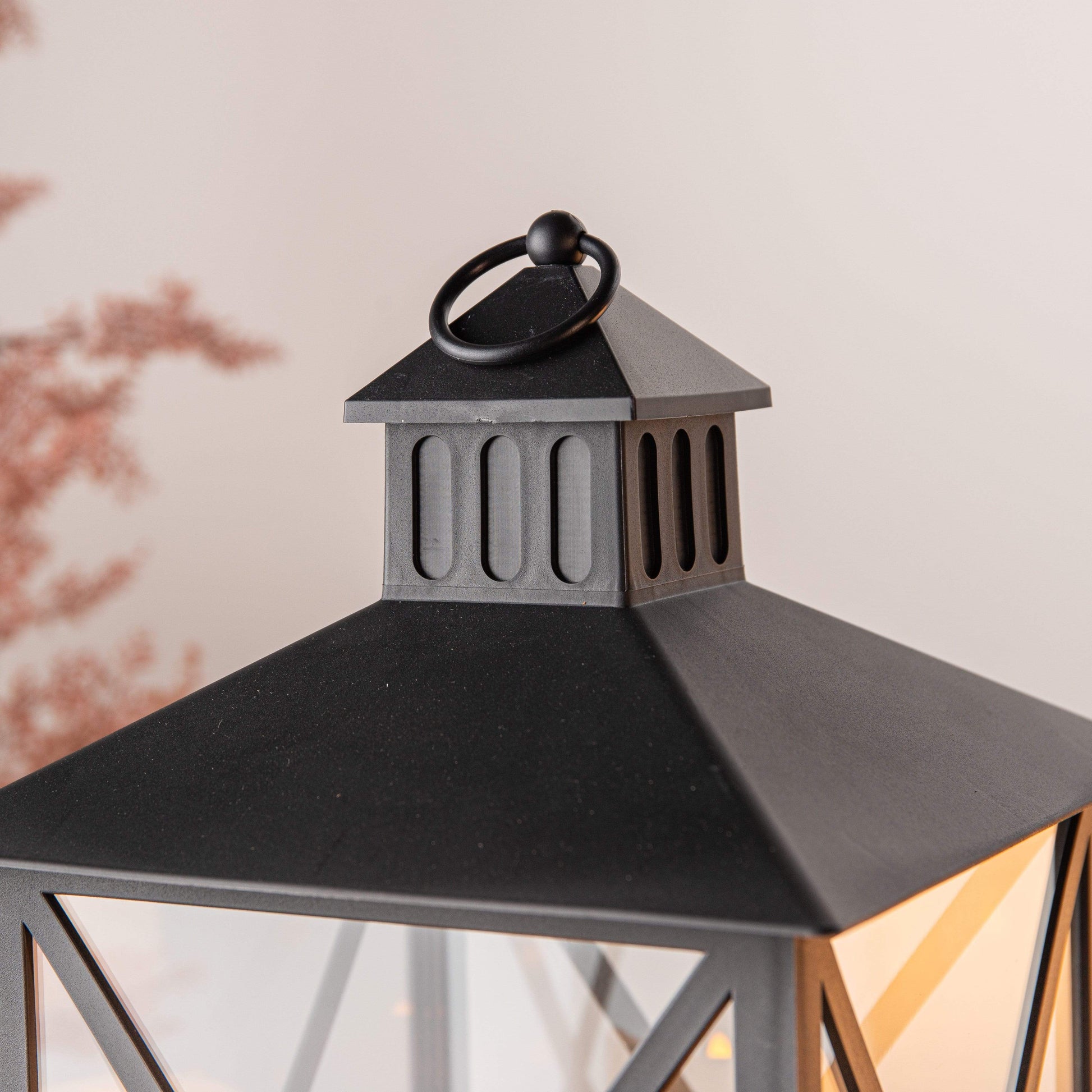 Christmas  -  Flick-A-Bright Black Candle Lantern with Timer - 40cm  -  60001074