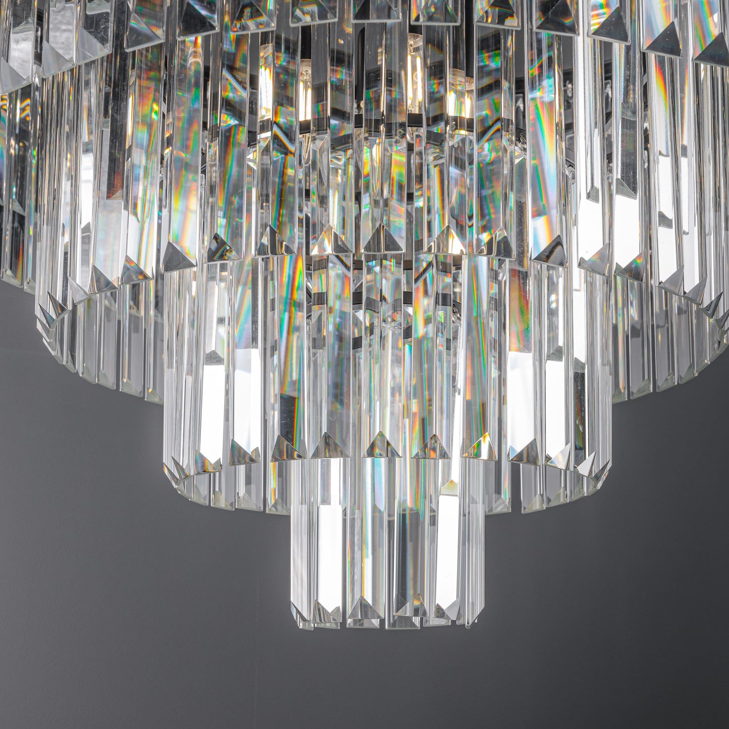 Lights  -  Prism Black 5 Tier Crystal Pendant Ceiling Light  -  60000148