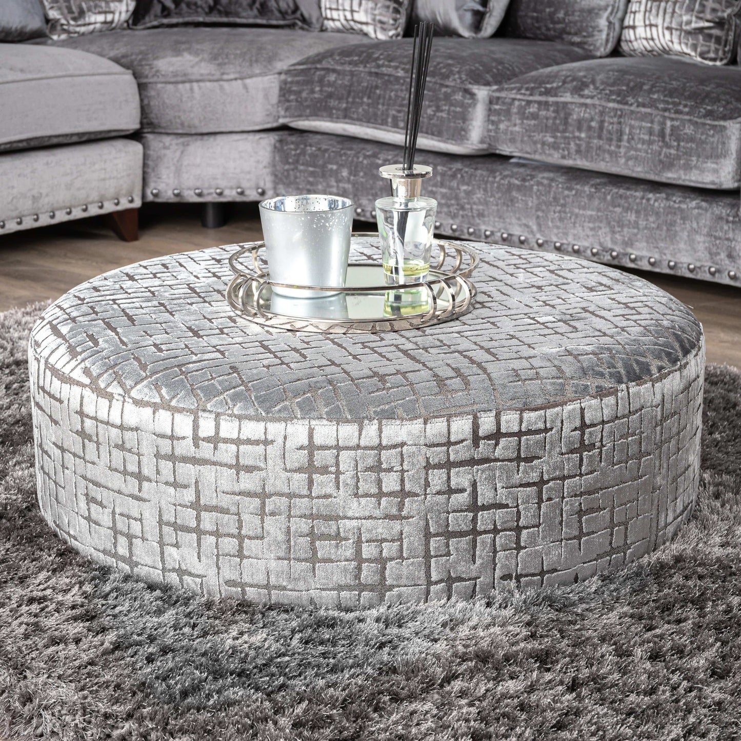 Furniture  -  Provence Grey Footstool  -  50152012