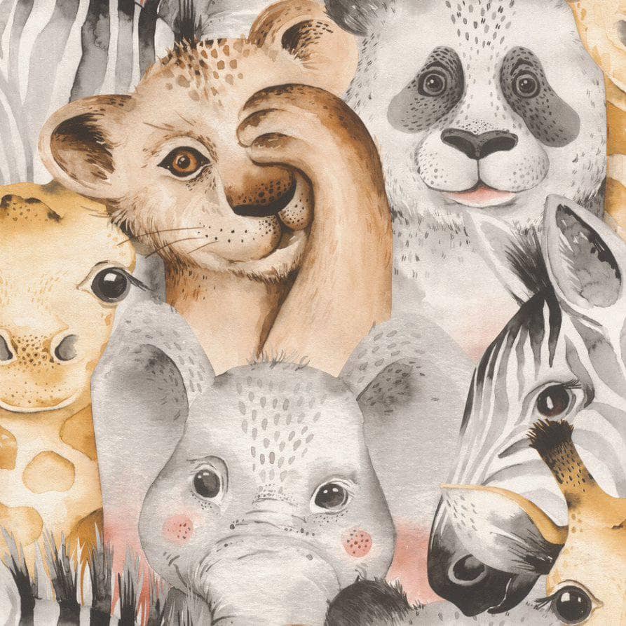 Wallpaper  -  Rasch Emporium Bambino Zoo Animals Multicoloured Wallpaper - 252521  -  60003921