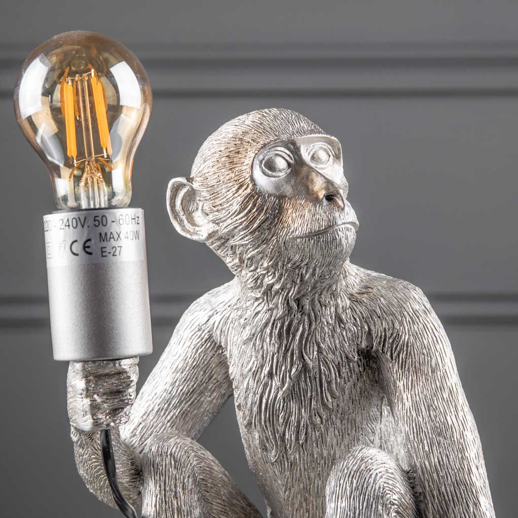 Lights  -  Ringo The Monkey Silver Table Lamp  -  50152156