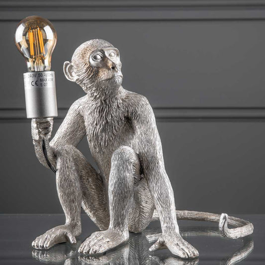 Lights  -  Ringo The Monkey Silver Table Lamp  -  50152156